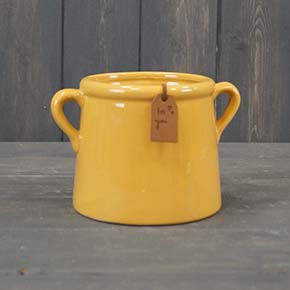 Burnt Yellow Pot (10cm)