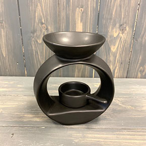 Black Ceramic Wax/Oil Burner (12.5cm) detail page