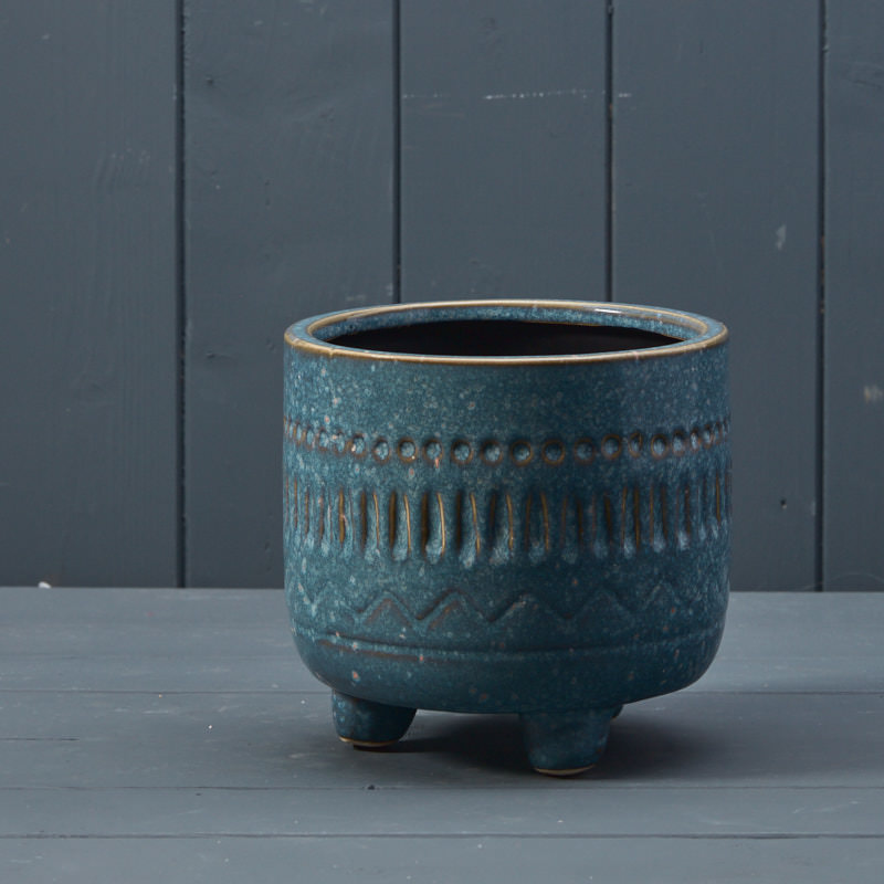 Blue Ceramic Planting Pot