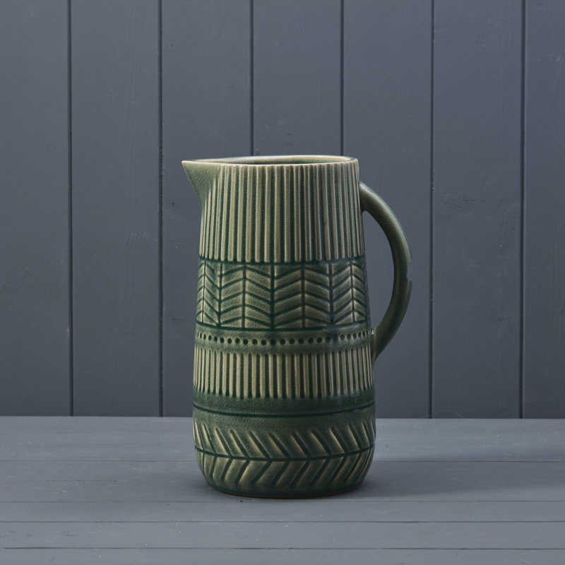 Mid Green Ceramic Jug