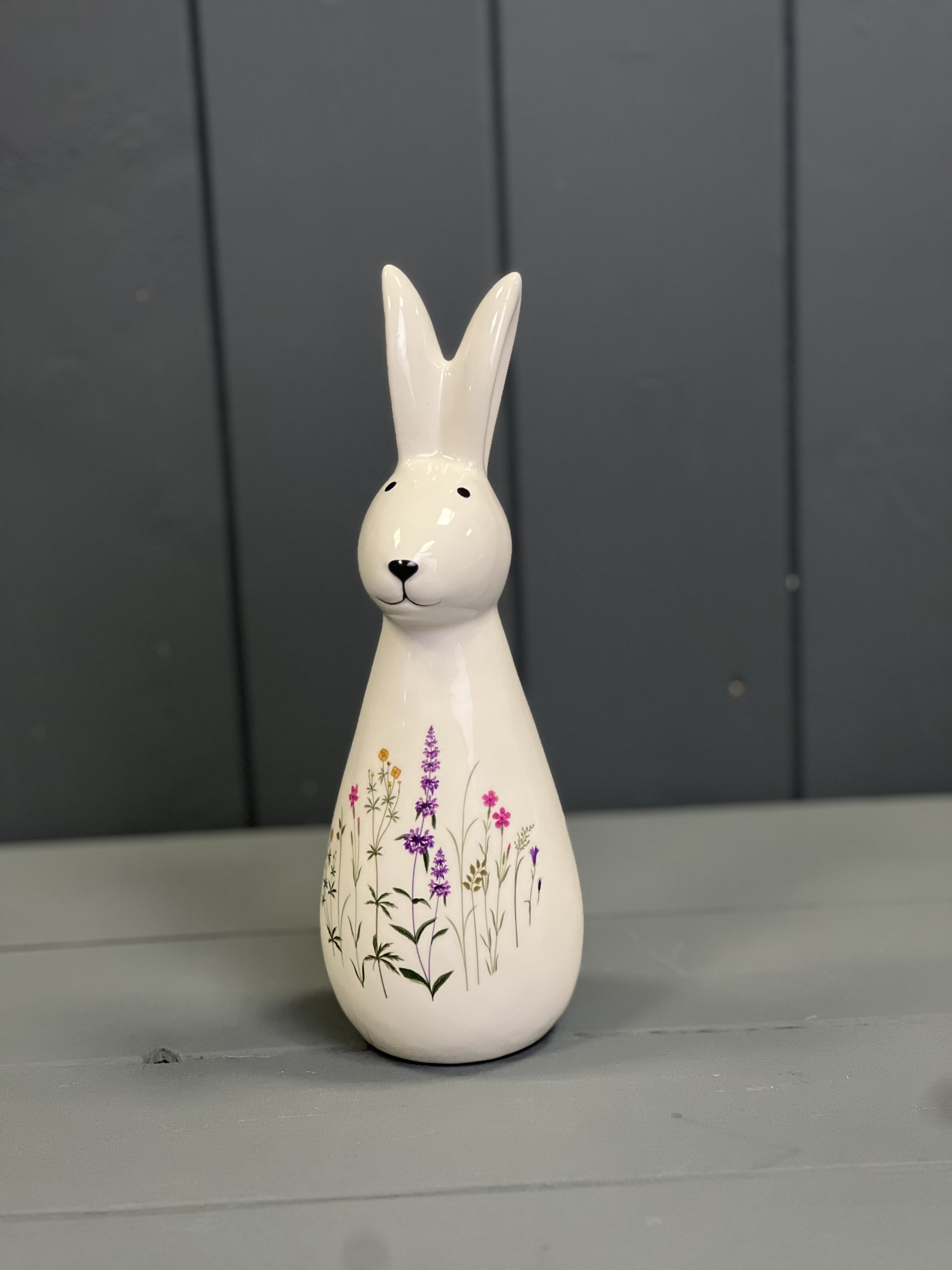 Large Tall Meadow Patterned Rabbit Ornament