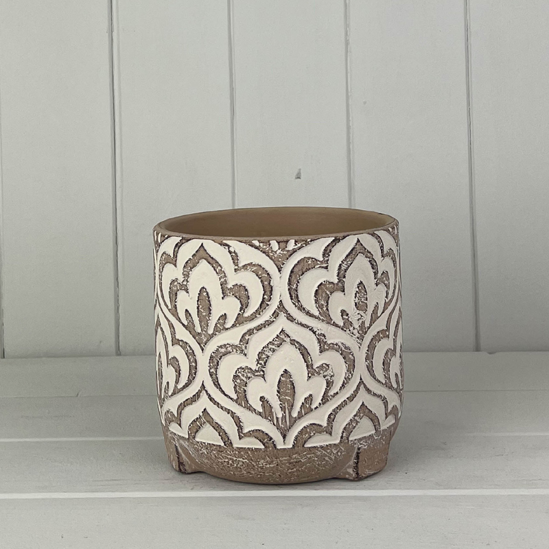 Medium Neutral Floral Pot