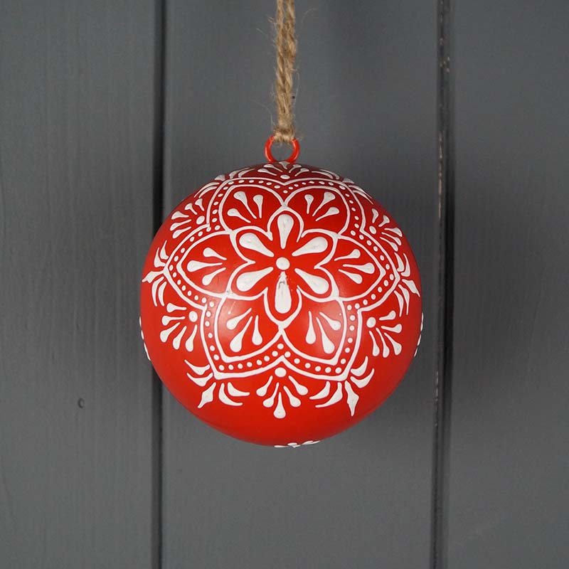 8cm Hanging Hand Painted Bauble